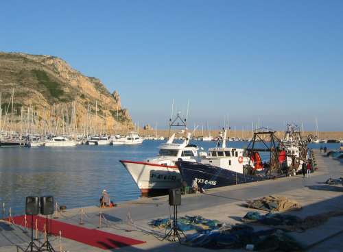 Fishing boats and port